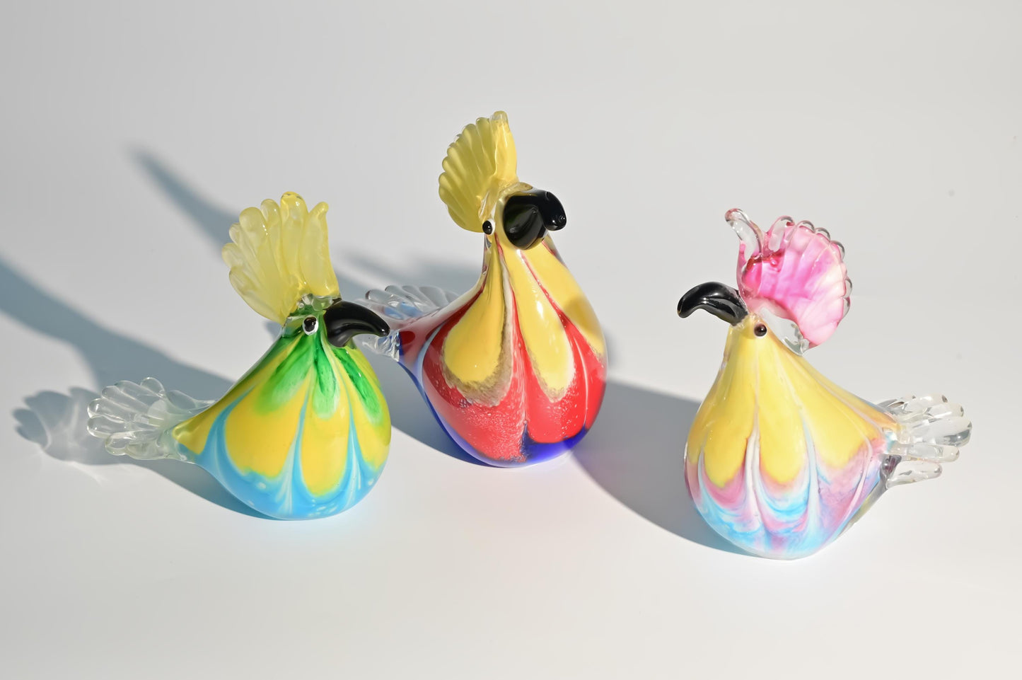Handmade Glass Rooster Figurine, Mini Glass Chicken, Cute Desk Decor, Glass Animal Sculpture, Small Home Decoration, Christmas Gift Idea