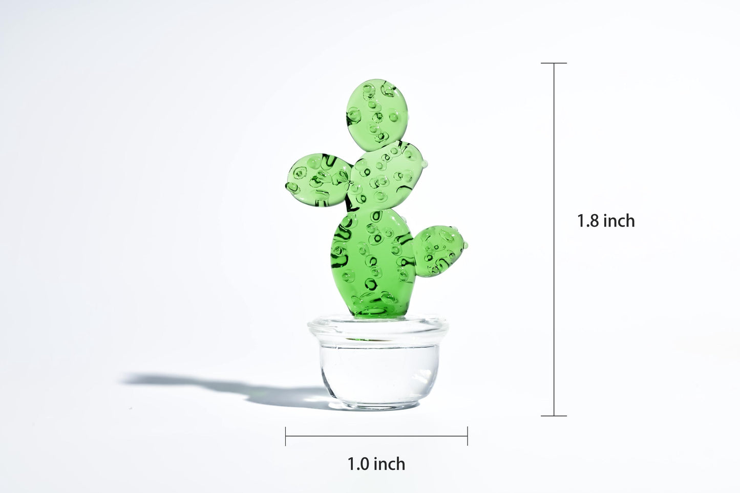 Mini Glass Cactus, Handmade Glass Succulent, Glass Desk Decor, Cute Potted Plant, Unique Home Decoration, Gift for Mom, Gift for Plant Lover