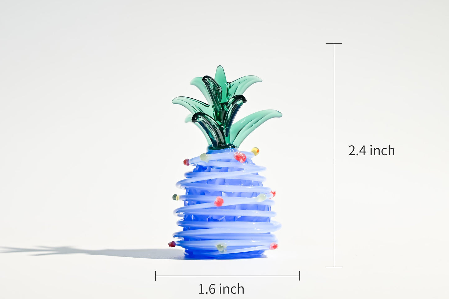 Handcrafted Mini Glass Pineapple, Tropical Fruit Sculpture, Cute Desk Display, Home Decor Accent, Unique Gift for Her, Fruit Lover Gift