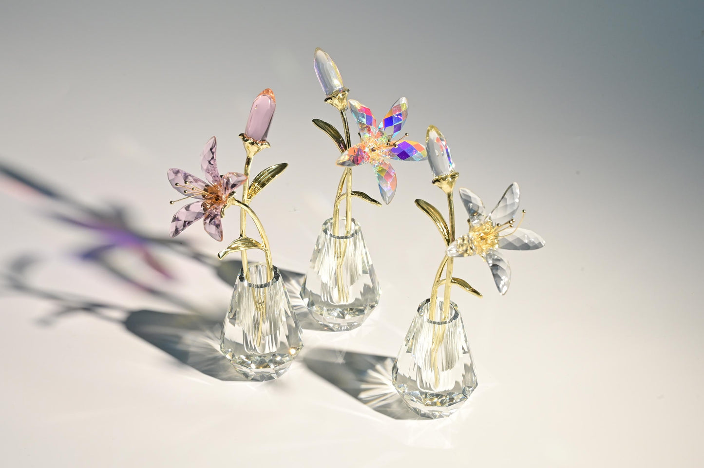 Handmade Glass Lily Flower | Glass Lily Sculpture | Crystal Glass Flower Decor | Mini Glass Floral Ornament | Easter gifts | Easter Lily