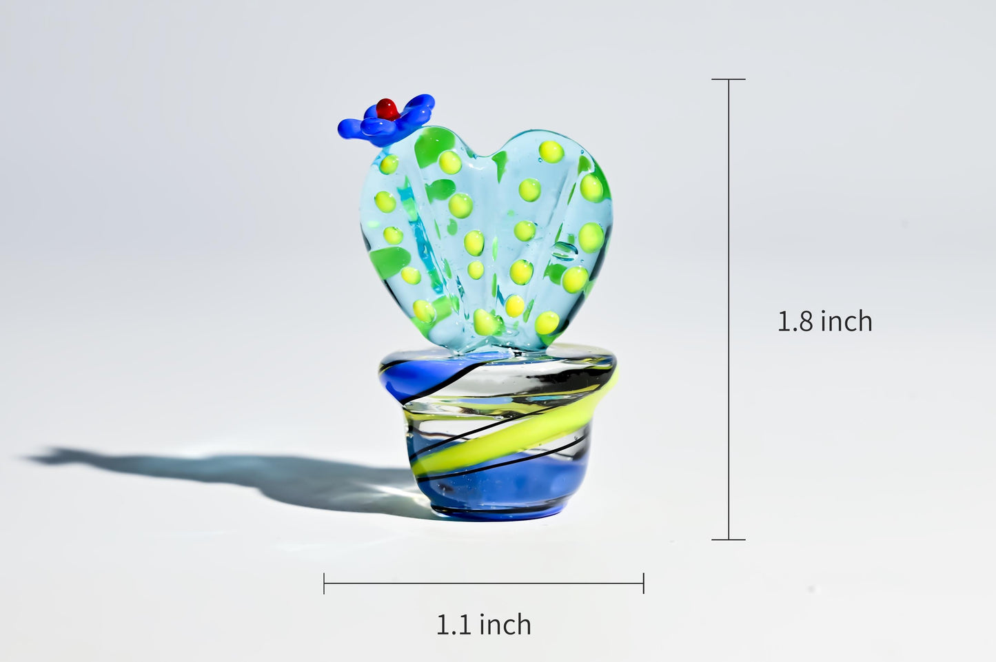 Mini Glass Cactus, Handmade Glass Succulent, Glass Desk Decor, Cute Potted Plant, Unique Home Decoration, Gift for Mom, Gift for Plant Lover