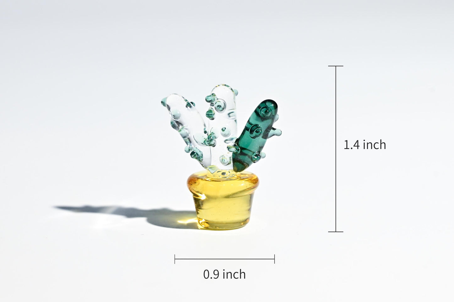 Mini Glass Cactus, Handmade Glass Succulent, Glass Desk Decor, Cute Potted Plant, Unique Home Decoration, Gift for Mom, Gift for Plant Lover