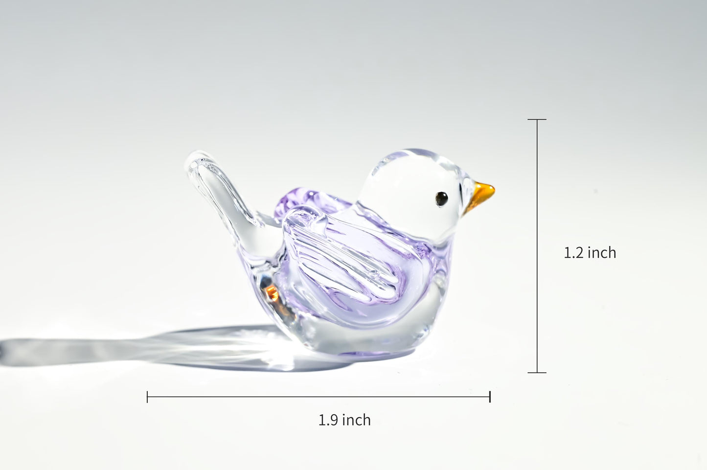 Handmade Glass Bird Figurine, Mini Glass Bird, Cute Desk Decor, Glass Animal Sculpture, Small Home Decoration,  Christmas Gift Idea