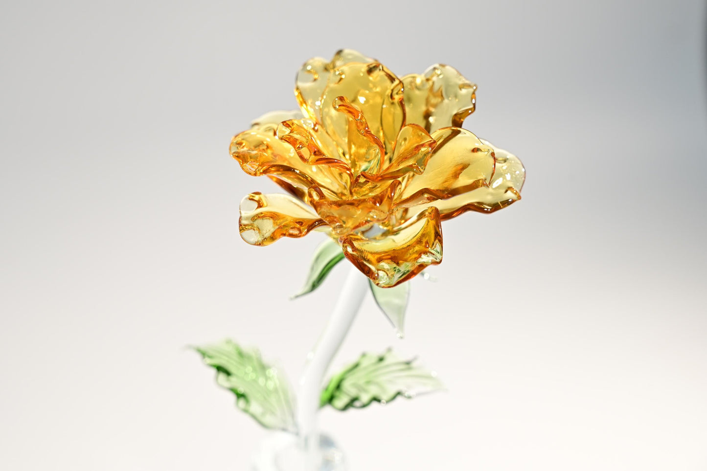 Handblown Glass Rose Flower - Everlasting Crystal Rose for Anniversary Gift, Personalized Birth Month Floral Decor, Unique Valentine Gift