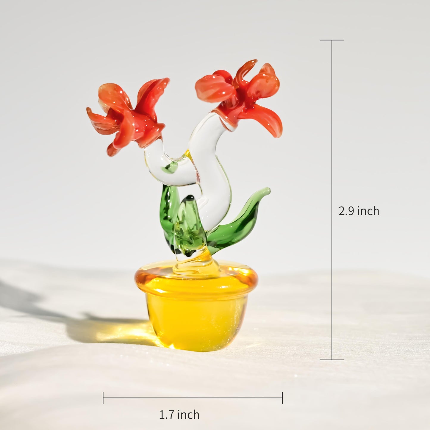 Handmade Glass Sunflower Figurine, Mini Stained Glass Flower, Cute Desk Decor, Small Home Decoration, Unique Gift for Her, Miniature model