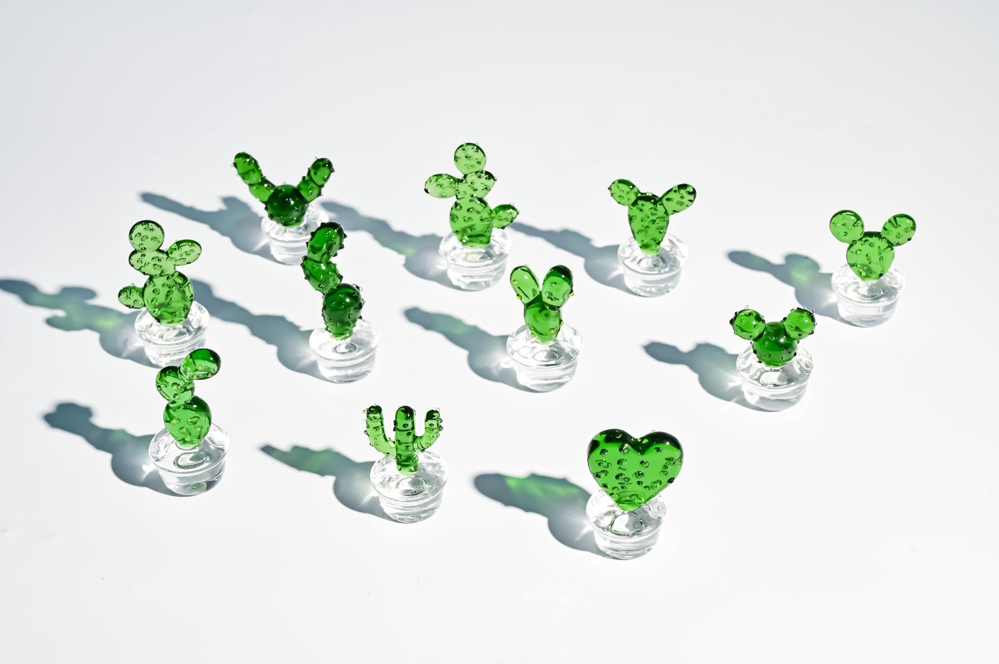 Mini Glass Cactus, Handmade Glass Succulent, Glass Desk Decor, Cute Potted Plant, Unique Home Decoration, Gift for Mom, Gift for Plant Lover
