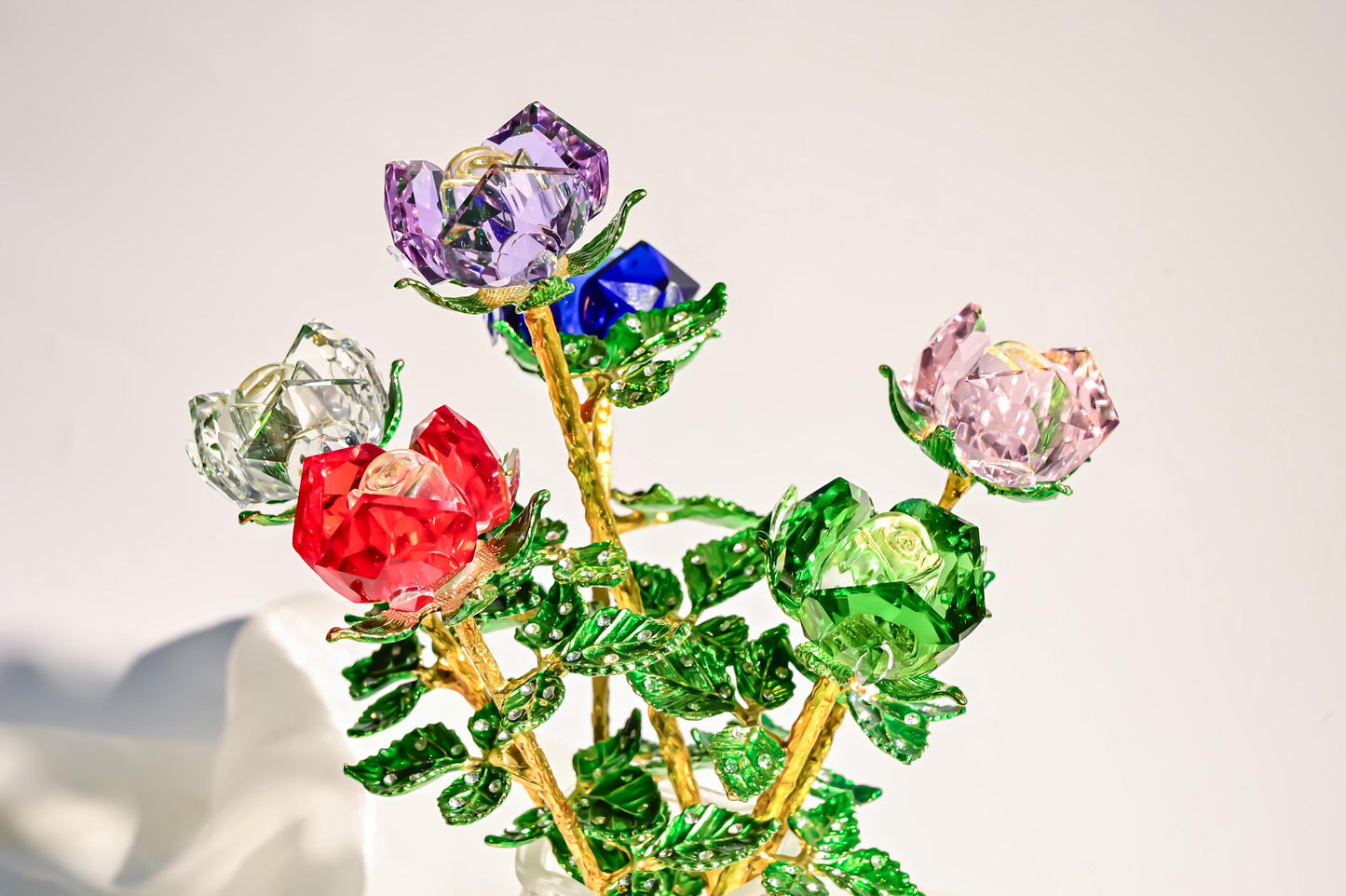 Handmade Glass Rose Figurine, Valentine Gift, Romantic Home Decor, Cute Desk Decoration, Stained Glass Rose,  Gift for Her, Anniversary Gift