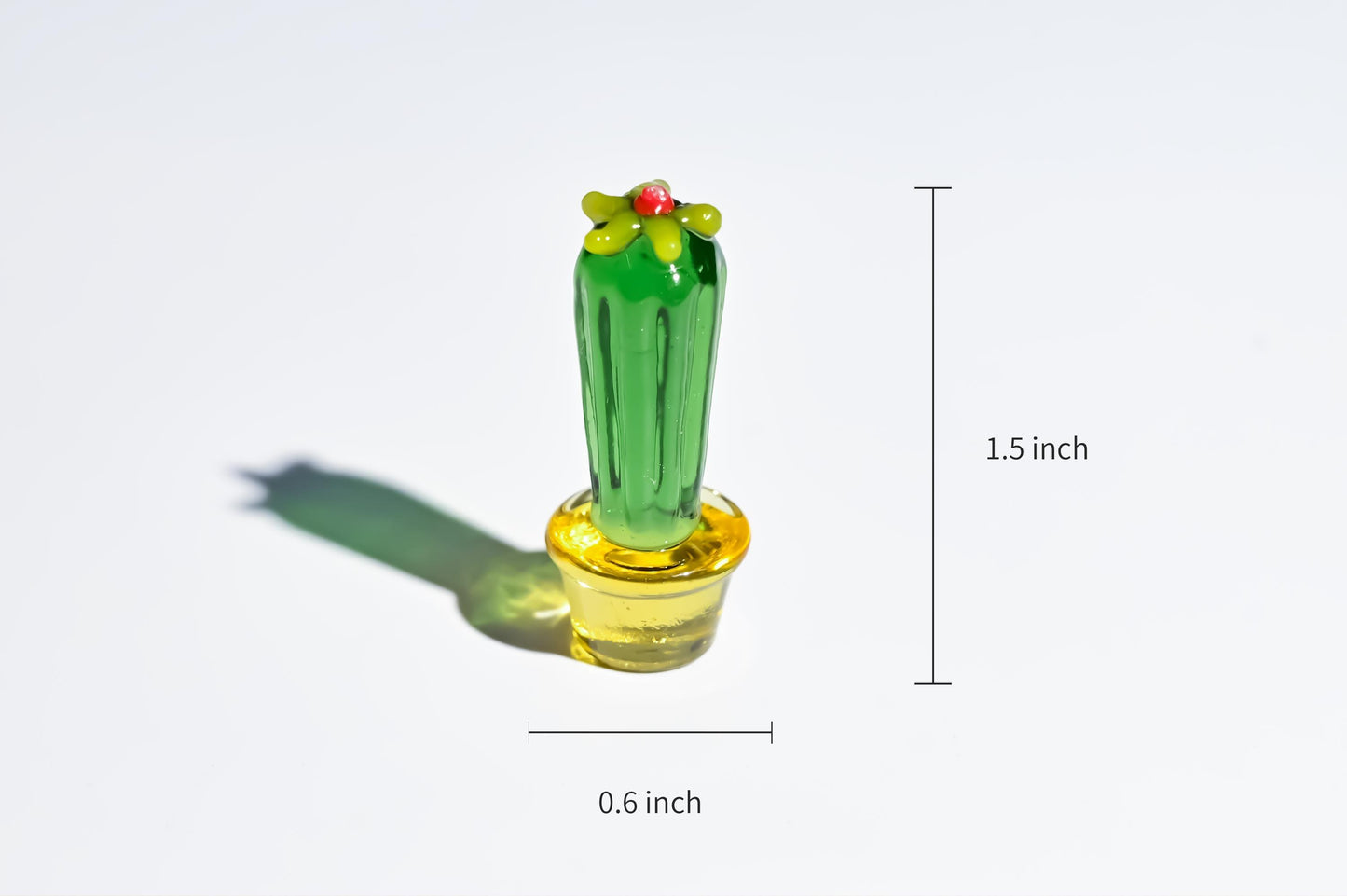 Mini Glass Cactus, Handmade Glass Succulent, Glass Desk Decor, Cute Potted Plant, Unique Home Decoration, Gift for Mom, Gift for Plant Lover