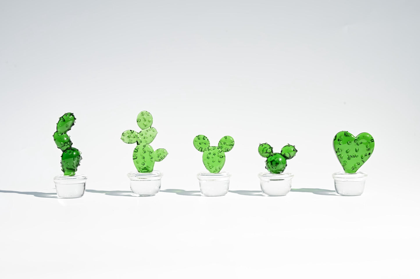 Mini Glass Cactus, Handmade Glass Succulent, Glass Desk Decor, Cute Potted Plant, Unique Home Decoration, Gift for Mom, Gift for Plant Lover