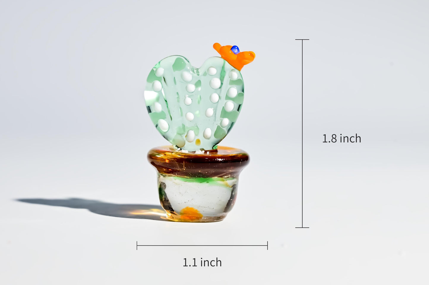 Mini Glass Cactus, Handmade Glass Succulent, Glass Desk Decor, Cute Potted Plant, Unique Home Decoration, Gift for Mom, Gift for Plant Lover