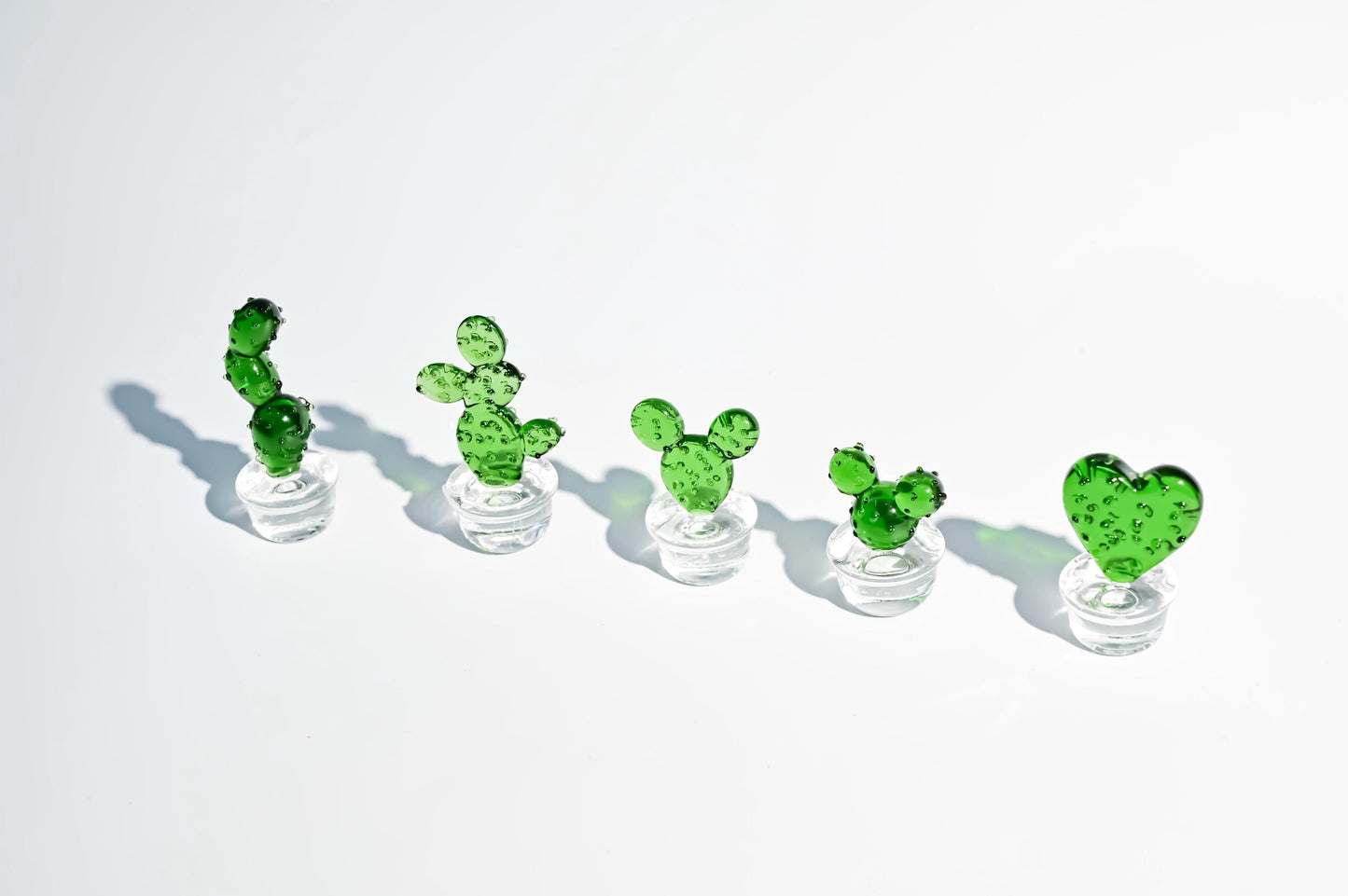 Mini Glass Cactus, Handmade Glass Succulent, Glass Desk Decor, Cute Potted Plant, Unique Home Decoration, Gift for Mom, Gift for Plant Lover