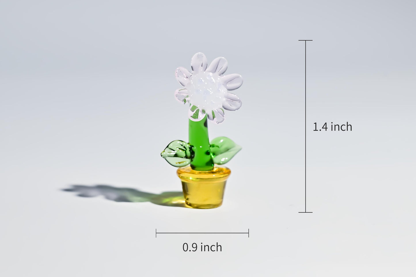 Handmade Glass Sunflower Figurine, Mini Stained Glass Flower, Cute Desk Decor, Small Home Decoration, Unique Gift for Her, Miniature model