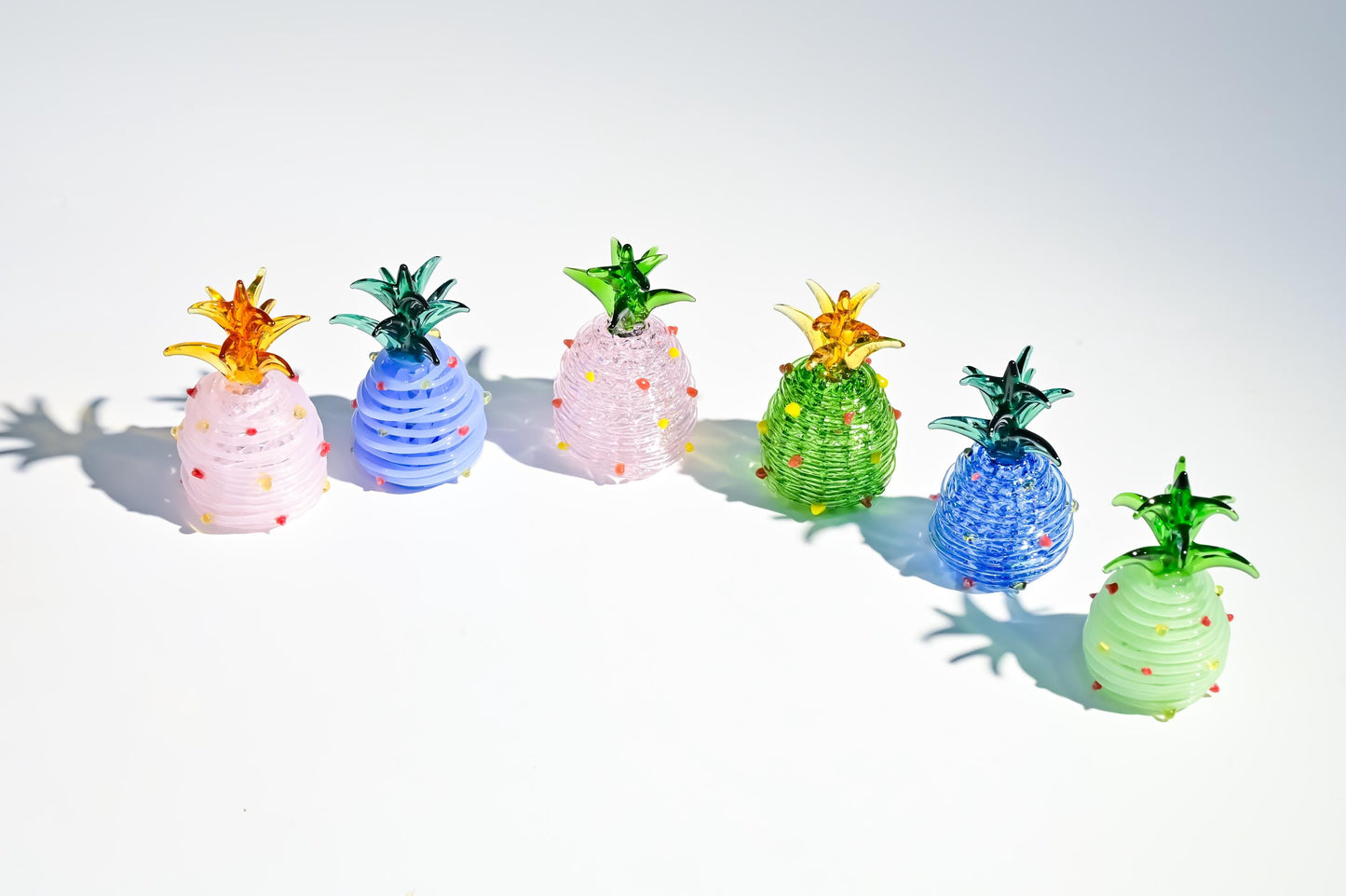 Handcrafted Mini Glass Pineapple, Tropical Fruit Sculpture, Cute Desk Display, Home Decor Accent, Unique Gift for Her, Fruit Lover Gift