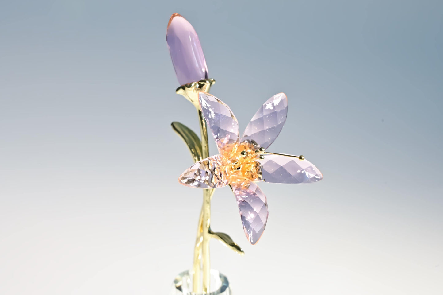 Handmade Glass Lily Flower | Glass Lily Sculpture | Crystal Glass Flower Decor | Mini Glass Floral Ornament | Easter gifts | Easter Lily