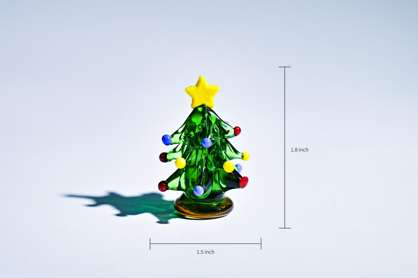 Handmade Glass Christmas Tree, Mini Holiday Figurine