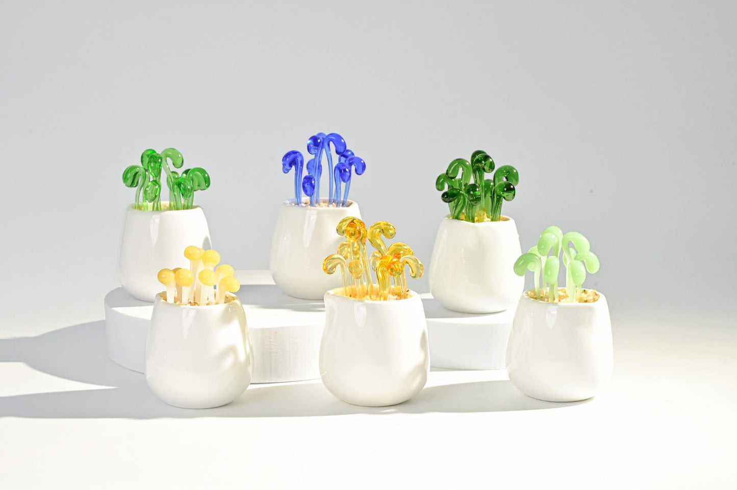 Handmade Glass Cactus & Succulent Figurines, Mini Glass Plants, Glass Desk Decor, Cute Home Decoration, Stained glass Plants