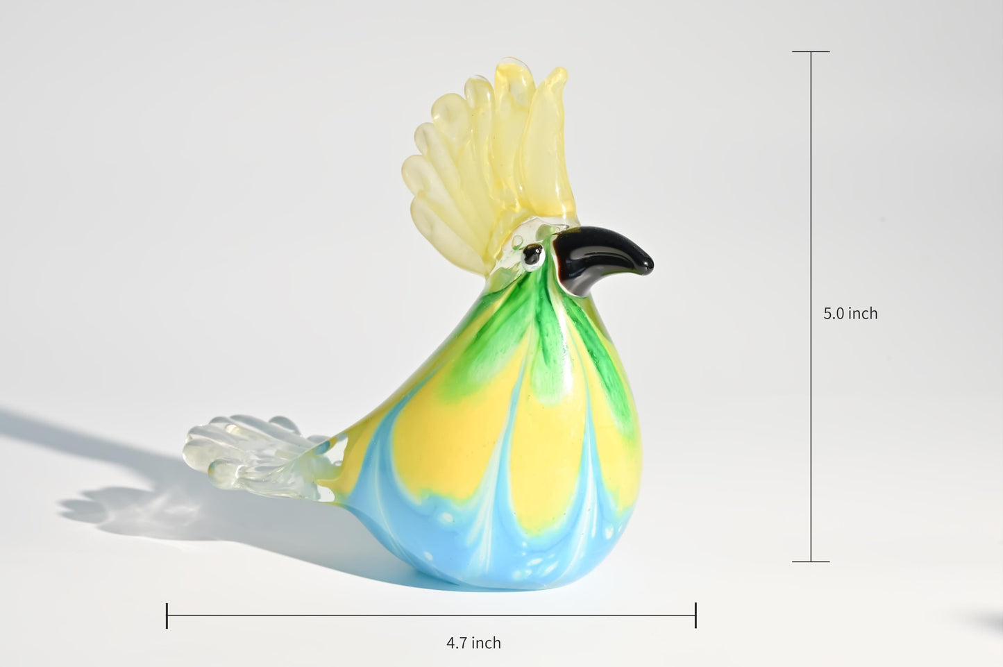 Handmade Glass Rooster Figurine, Mini Glass Chicken, Cute Desk Decor, Glass Animal Sculpture, Small Home Decoration,  Christmas Gift Idea