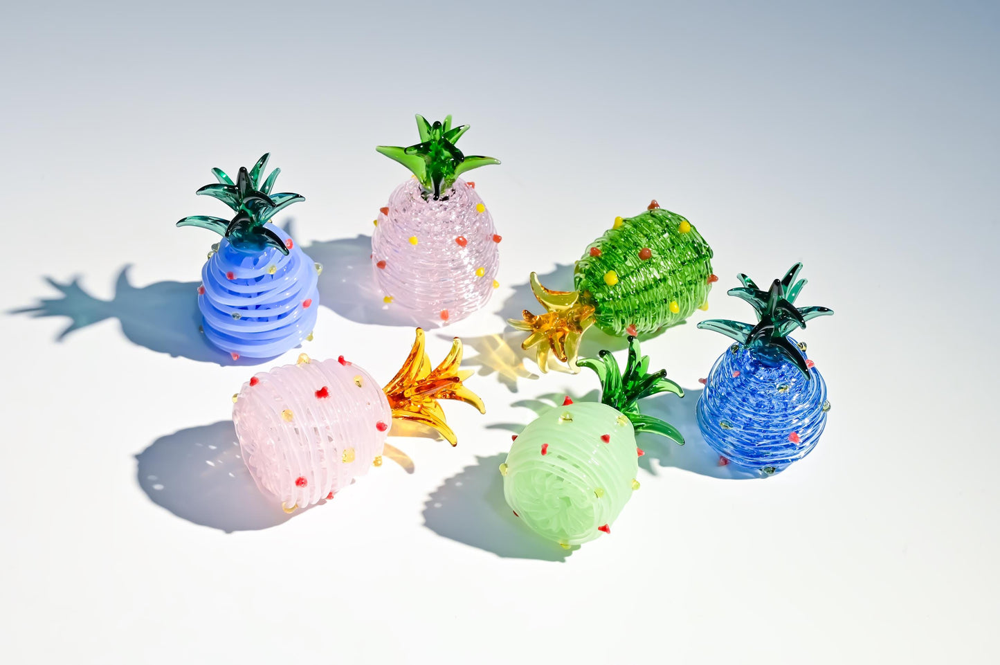 Handcrafted Mini Glass Pineapple, Tropical Fruit Sculpture, Cute Desk Display, Home Decor Accent, Unique Gift for Her, Fruit Lover Gift