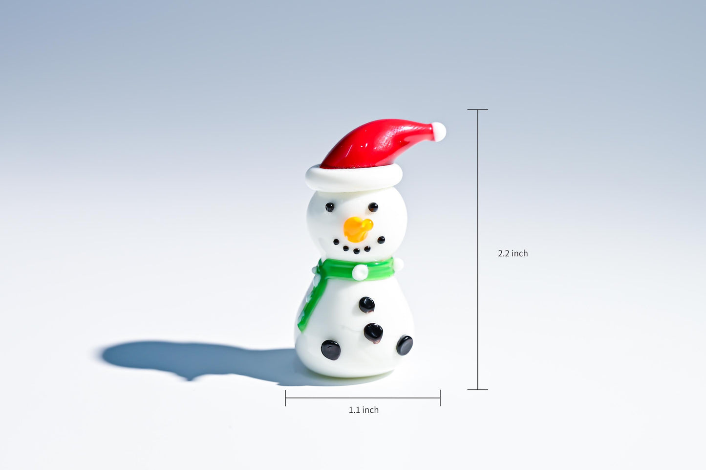 Handmade Glass Snowman Figurine, Christmas Ornament, Winter Holiday Decor, Cute Mini Snowman, Secret Santa Gift,  Gift for Mom
