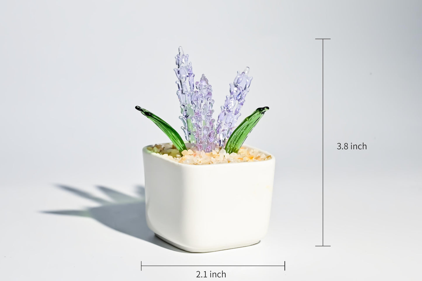 Handmade Glass Plant in Pot, Mini Glass Plant Figurine, Cute Desk Decor, Stained Glass Home Decoration, Unique Gift