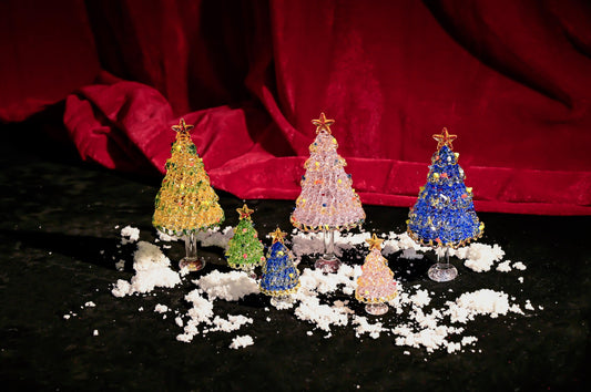 Handmade Stained Glass Christmas Tree, Mini Tabletop Decor