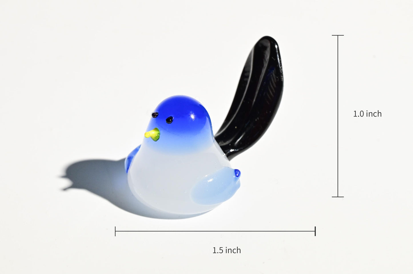 Handmade Glass Bird Figurine, Mini Glass Bird, Cute Desk Decor, Glass Animal Sculpture, Small Home Decoration,  Christmas Gift Idea