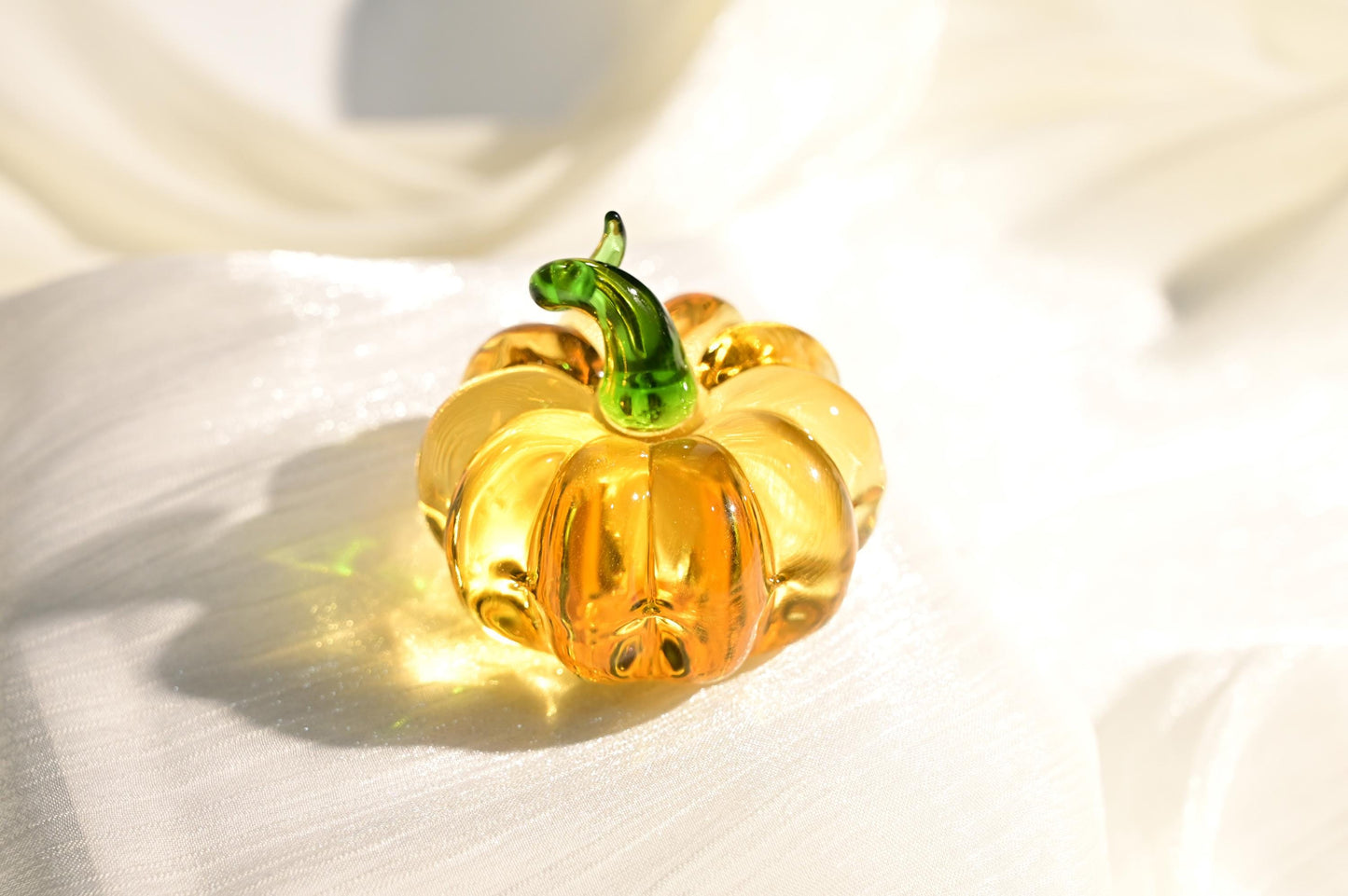Handmade Glass Pumpkin, Christmas Ornament, Mini Pumpkin Figurine, Winter Holiday Decor, Secret Santa Gift, Stocking Stuffer, Gift for Mom