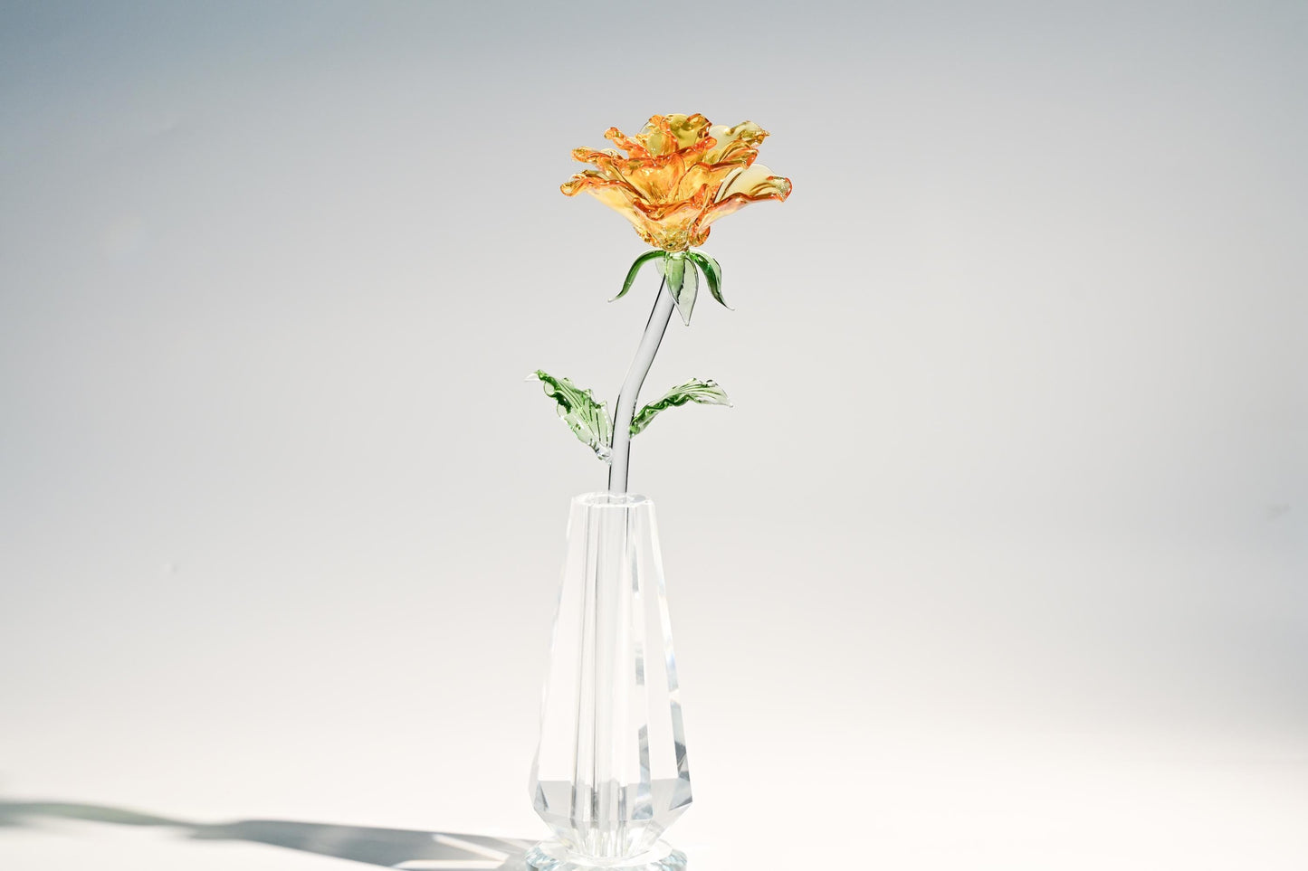 Handblown Glass Rose Flower - Everlasting Crystal Rose for Anniversary Gift, Personalized Birth Month Floral Decor, Unique Valentine Gift