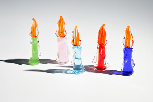 Handmade Glass Candle, Mini Colorful Figurine, Cute Desk Decor, Glass Window Decoration, Positive Energy Gift, Home Decor , Gift for Her