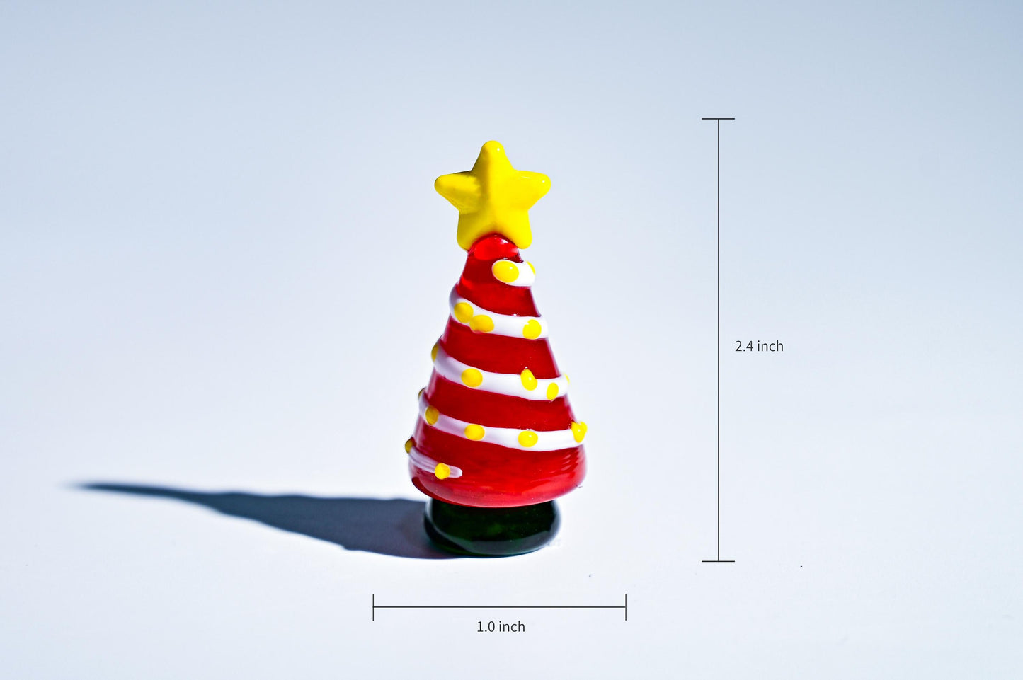 Handmade Glass Christmas Tree, Mini Holiday Figurine