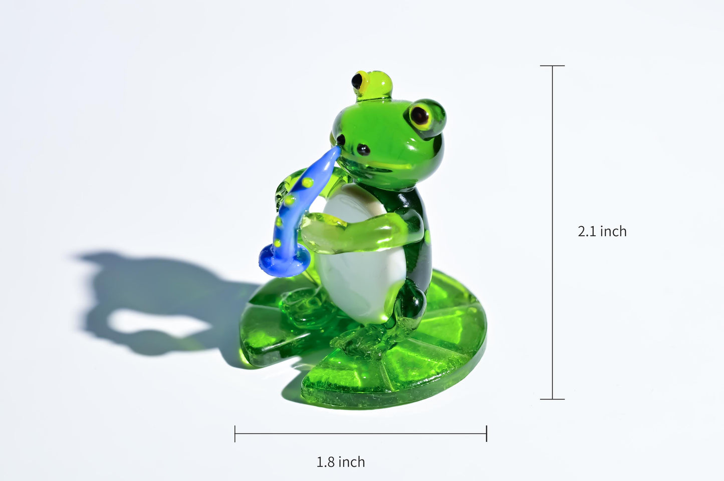 Handcrafted Glass Frog Sculpture, Handmade Glass Frog | Frog Figurine | Blown Glass Animal Ornament | Cute Desk Decor | Gift for Frog Lovers