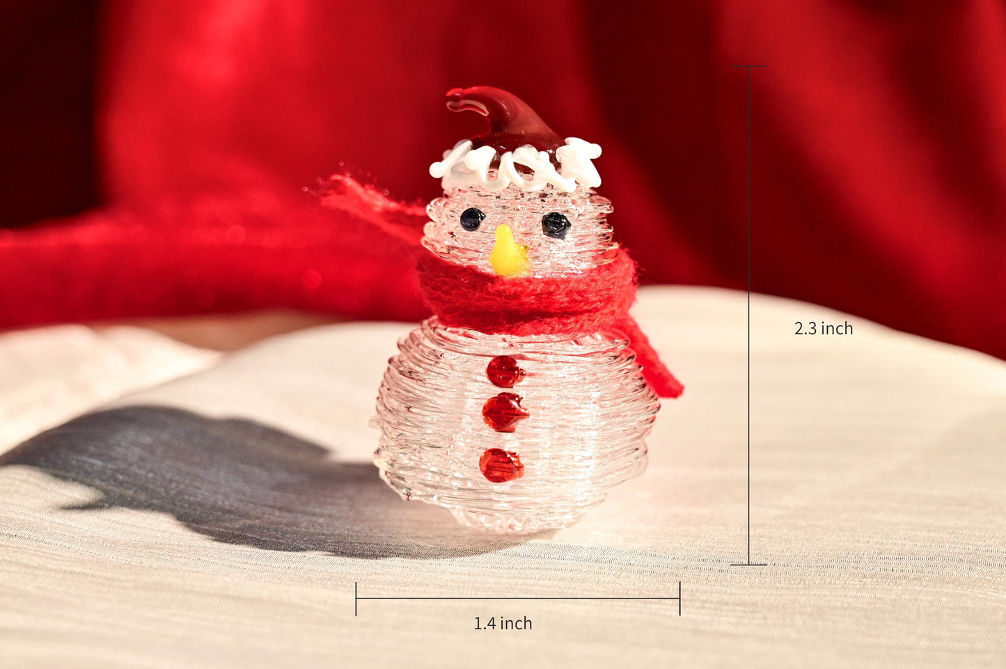 Handmade  Glass Snowman, Christmas  Decor, Personalized Glass Ornament, Mini Table Figurine, Gift for Mom, Best Friend Gift, New Year Gift