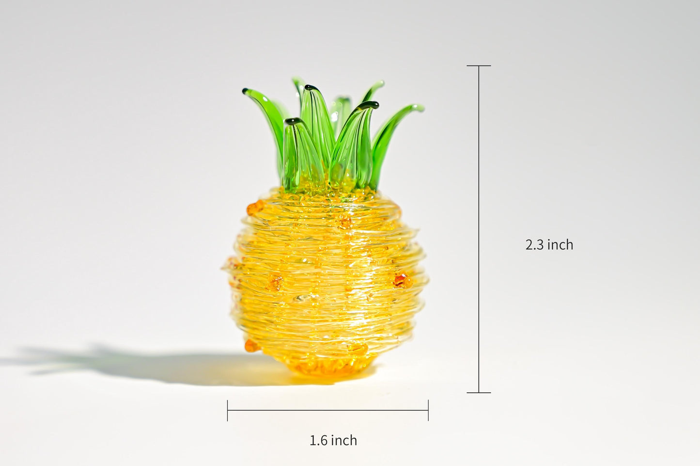 Handcrafted Mini Glass Pineapple, Tropical Fruit Sculpture, Cute Desk Display, Home Decor Accent, Unique Gift for Her, Fruit Lover Gift