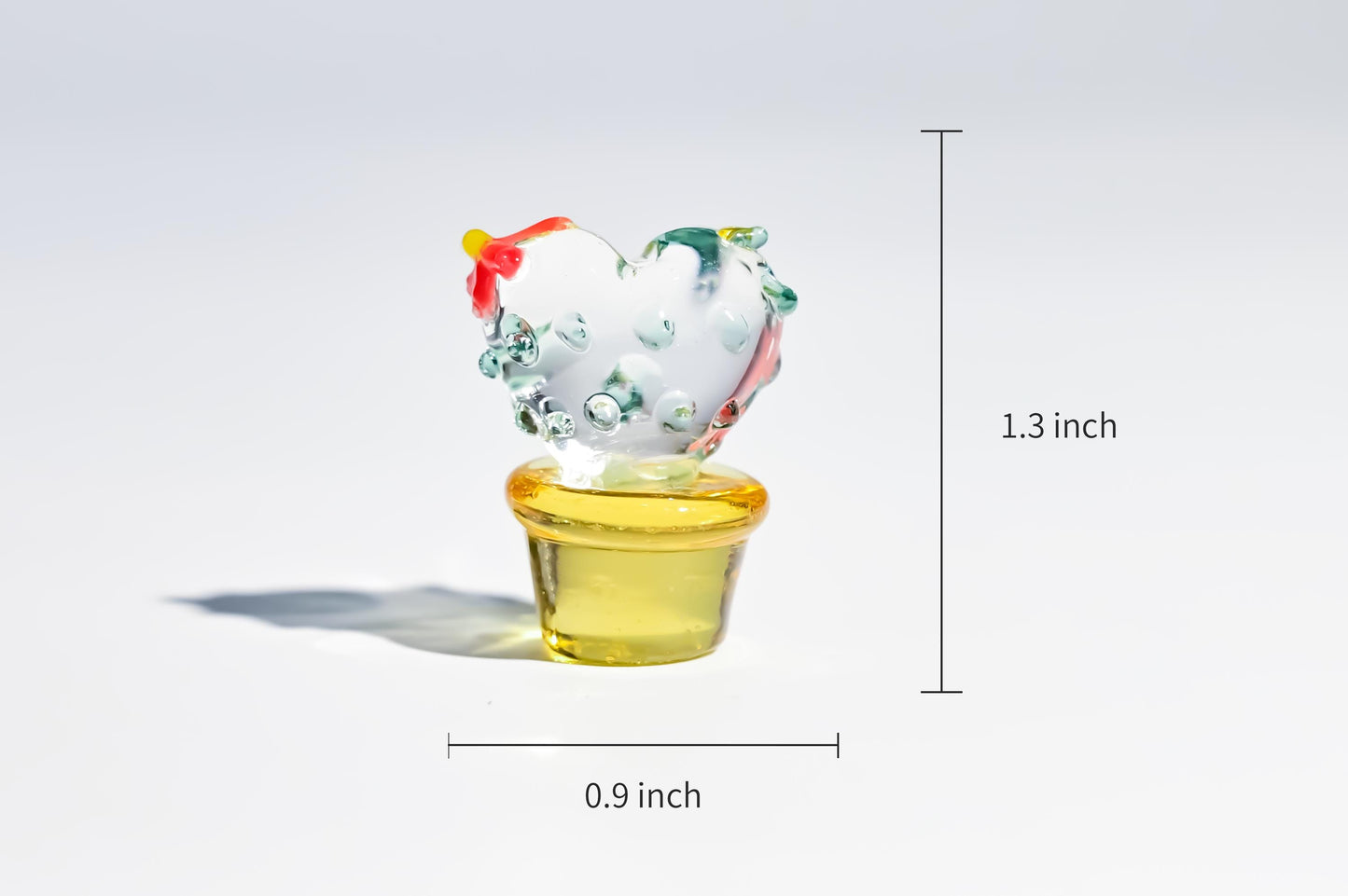 Mini Glass Cactus, Handmade Glass Succulent, Glass Desk Decor, Cute Potted Plant, Unique Home Decoration, Gift for Mom, Gift for Plant Lover