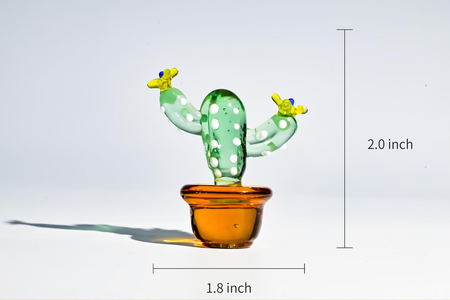 Mini Glass Cactus, Handmade Glass Succulent, Glass Desk Decor, Cute Potted Plant, Unique Home Decoration, Gift for Mom, Gift for Plant Lover