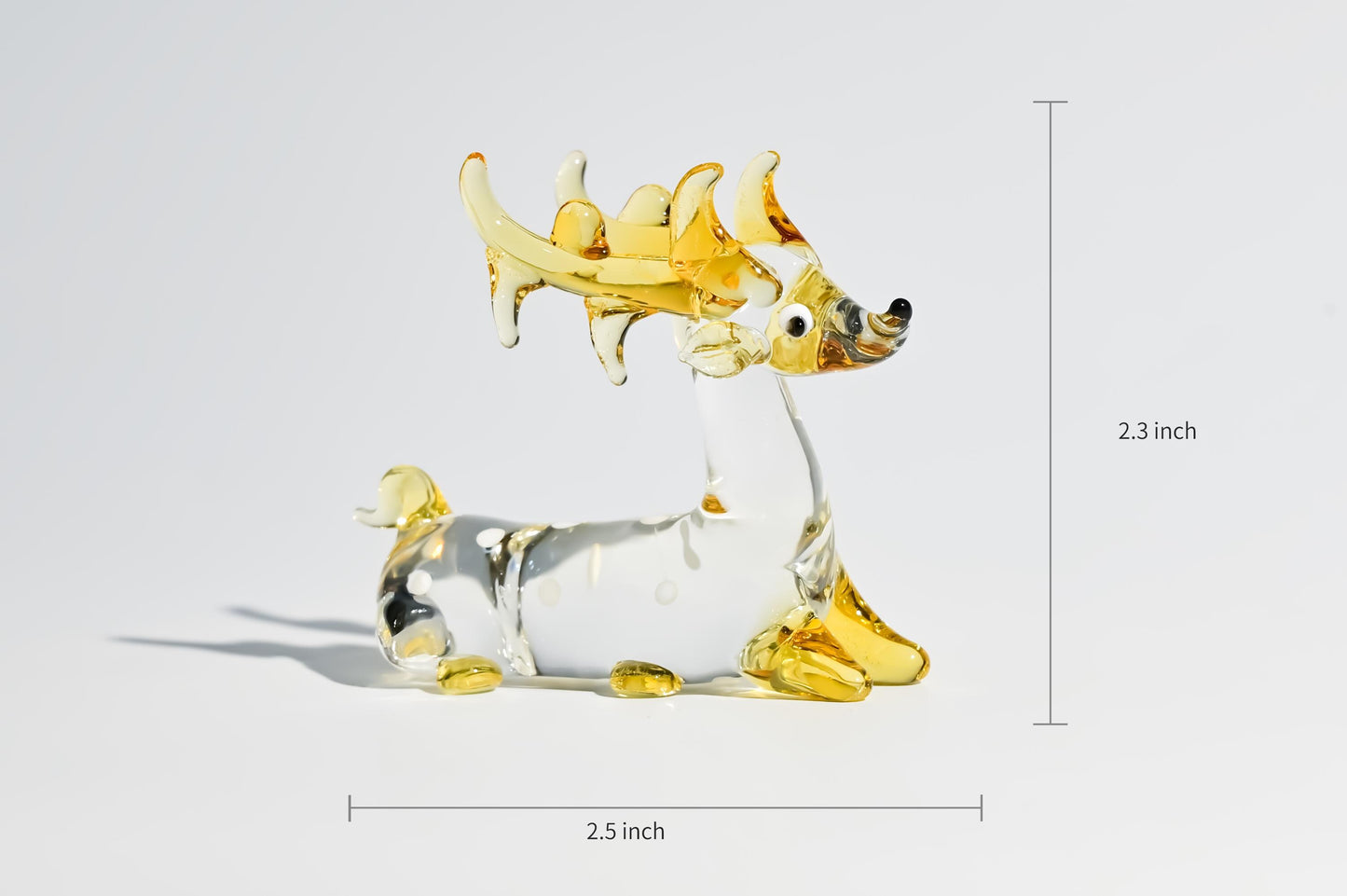 Handmade Glass Deer Figurine | Blown Glass Fawn Sculpture | Mini Glass Animal Decor | Cute Desk Ornament | Unique Handmade Gift