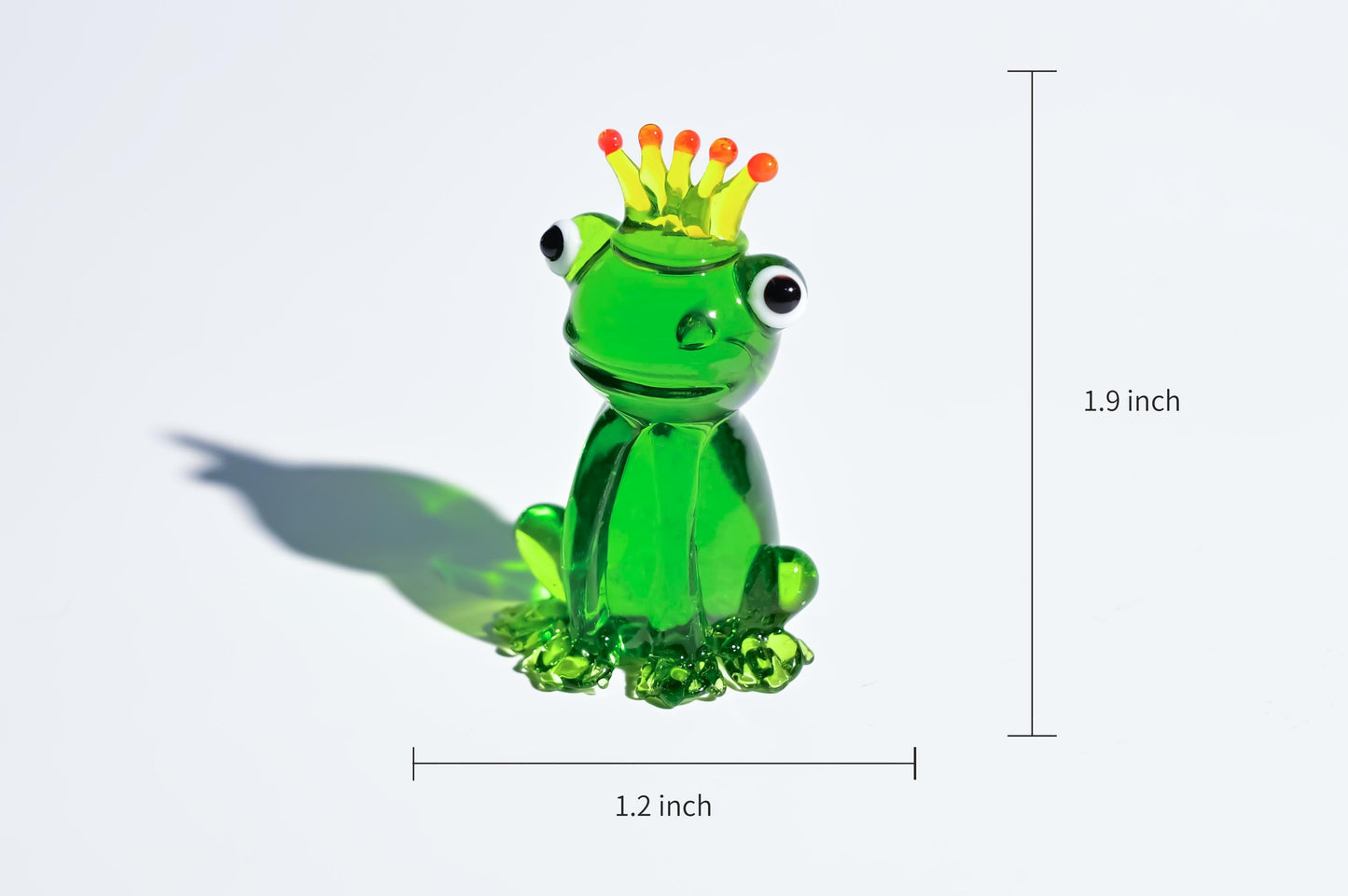 Handcrafted Glass Frog Sculpture, Handmade Glass Frog | Frog Figurine | Blown Glass Animal Ornament | Cute Desk Decor | Gift for Frog Lovers