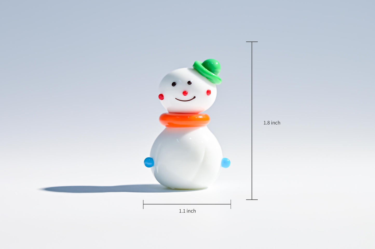Handmade Glass Snowman Figurine, Christmas Ornament, Winter Holiday Decor, Cute Mini Snowman, Secret Santa Gift,  Gift for Mom