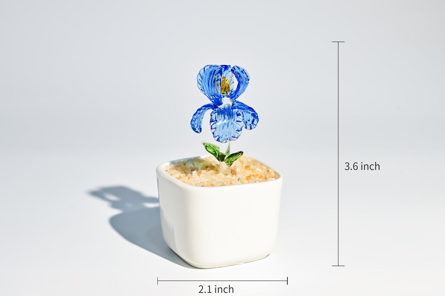 Handmade Glass Flower Figurine, Mini Stained Glass Tulip, Desk Decor