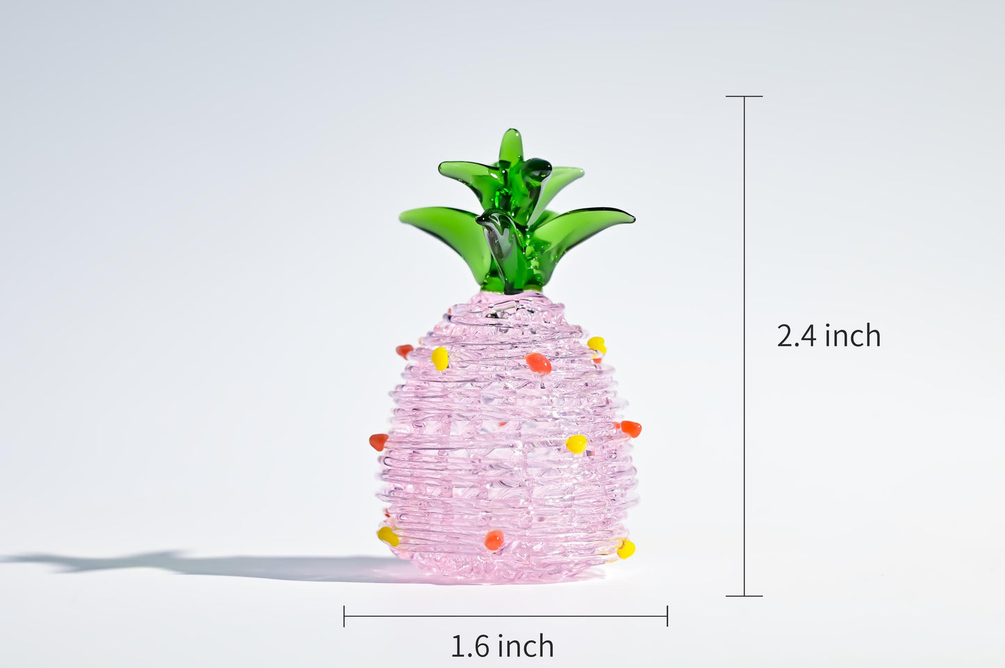 Handcrafted Mini Glass Pineapple, Tropical Fruit Sculpture, Cute Desk Display, Home Decor Accent, Unique Gift for Her, Fruit Lover Gift