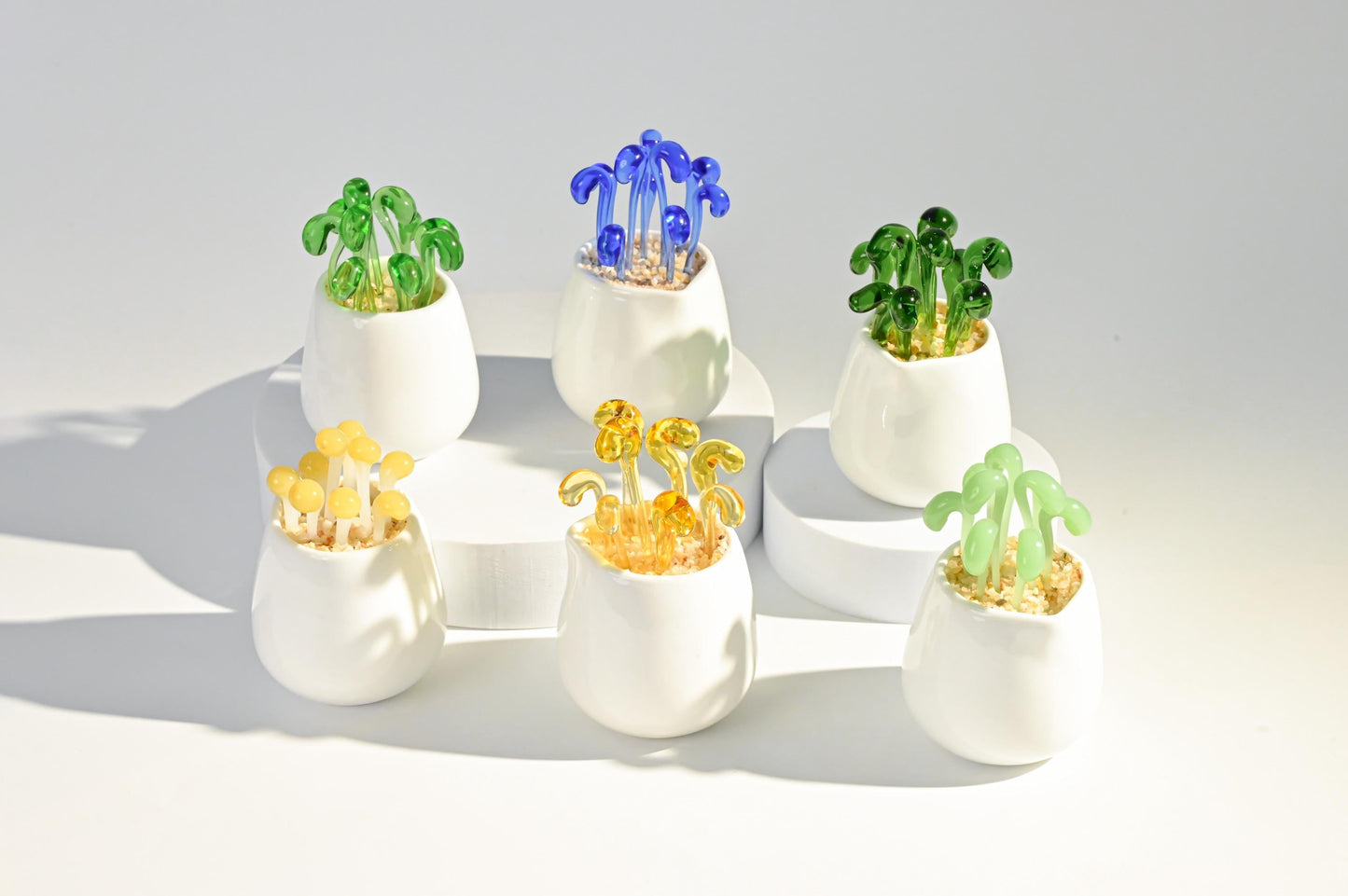Handmade Glass Cactus & Succulent Figurines, Mini Glass Plants, Glass Desk Decor, Cute Home Decoration, Stained glass Plants