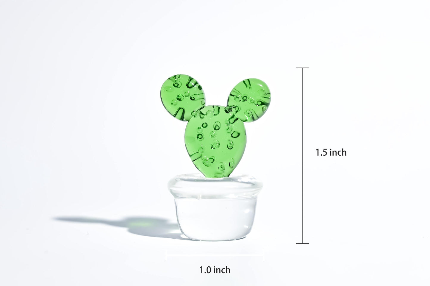 Mini Glass Cactus, Handmade Glass Succulent, Glass Desk Decor, Cute Potted Plant, Unique Home Decoration, Gift for Mom, Gift for Plant Lover