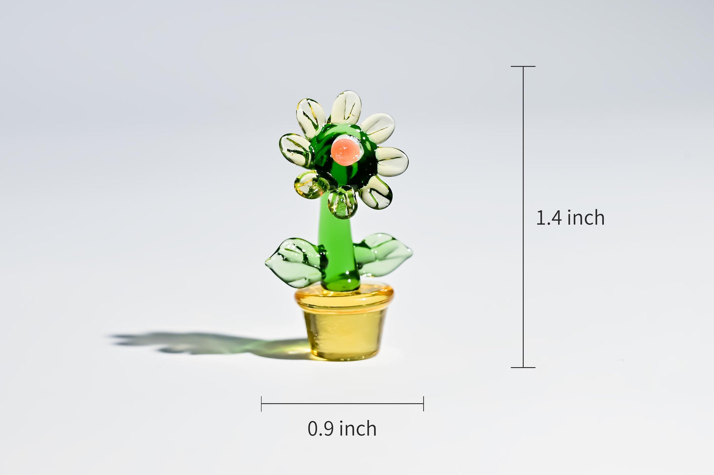 Handmade Glass Sunflower Figurine, Mini Stained Glass Flower, Cute Desk Decor, Small Home Decoration, Unique Gift for Her, Miniature model