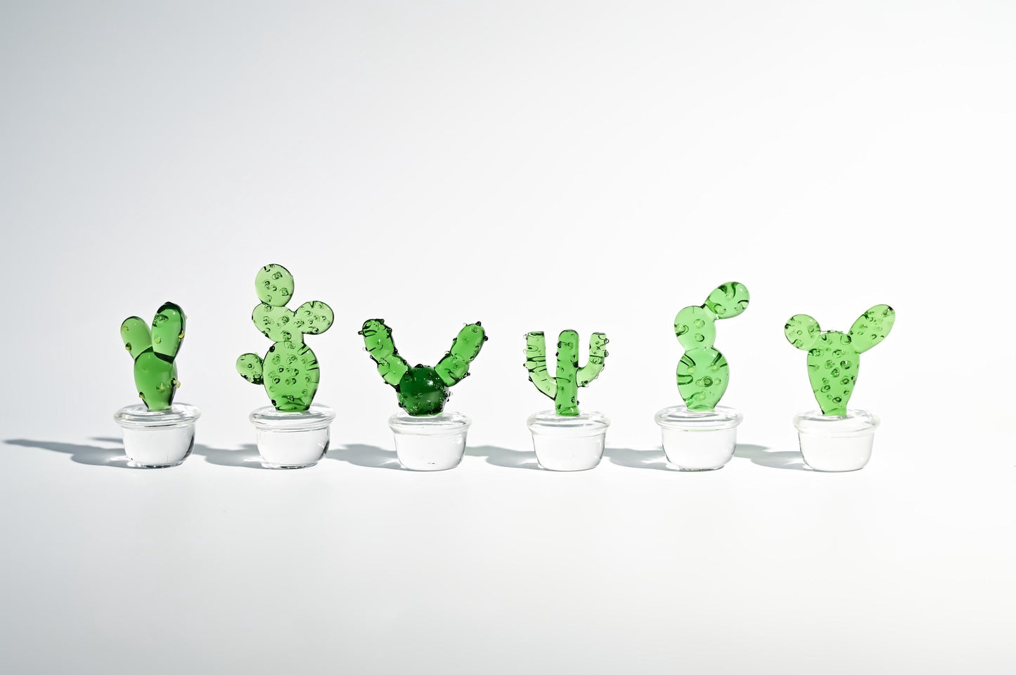 Mini Glass Cactus, Handmade Glass Succulent, Glass Desk Decor, Cute Potted Plant, Unique Home Decoration, Gift for Mom, Gift for Plant Lover