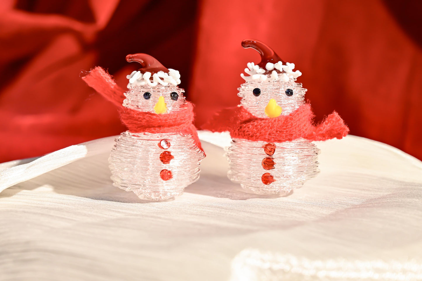Handmade  Glass Snowman, Christmas  Decor, Personalized Glass Ornament, Mini Table Figurine, Gift for Mom, Best Friend Gift, New Year Gift