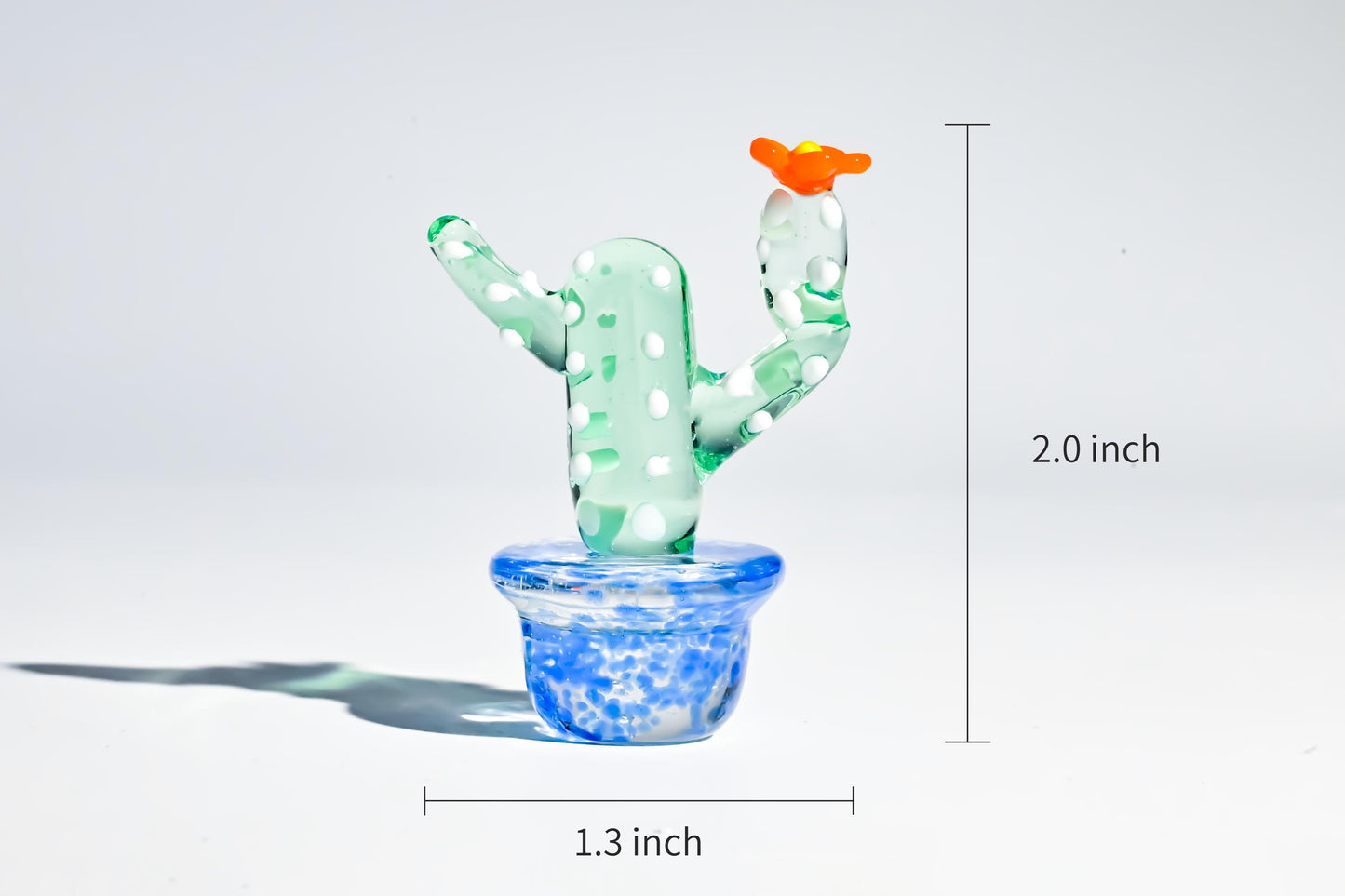 Mini Glass Cactus, Handmade Glass Succulent, Glass Desk Decor, Cute Potted Plant, Unique Home Decoration, Gift for Mom, Gift for Plant Lover