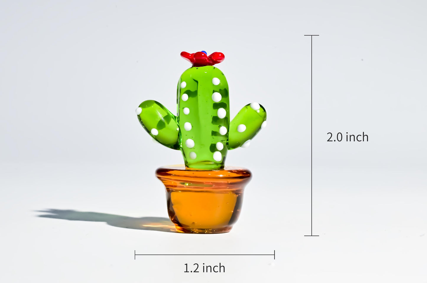 Mini Glass Cactus, Handmade Glass Succulent, Glass Desk Decor, Cute Potted Plant, Unique Home Decoration, Gift for Mom, Gift for Plant Lover