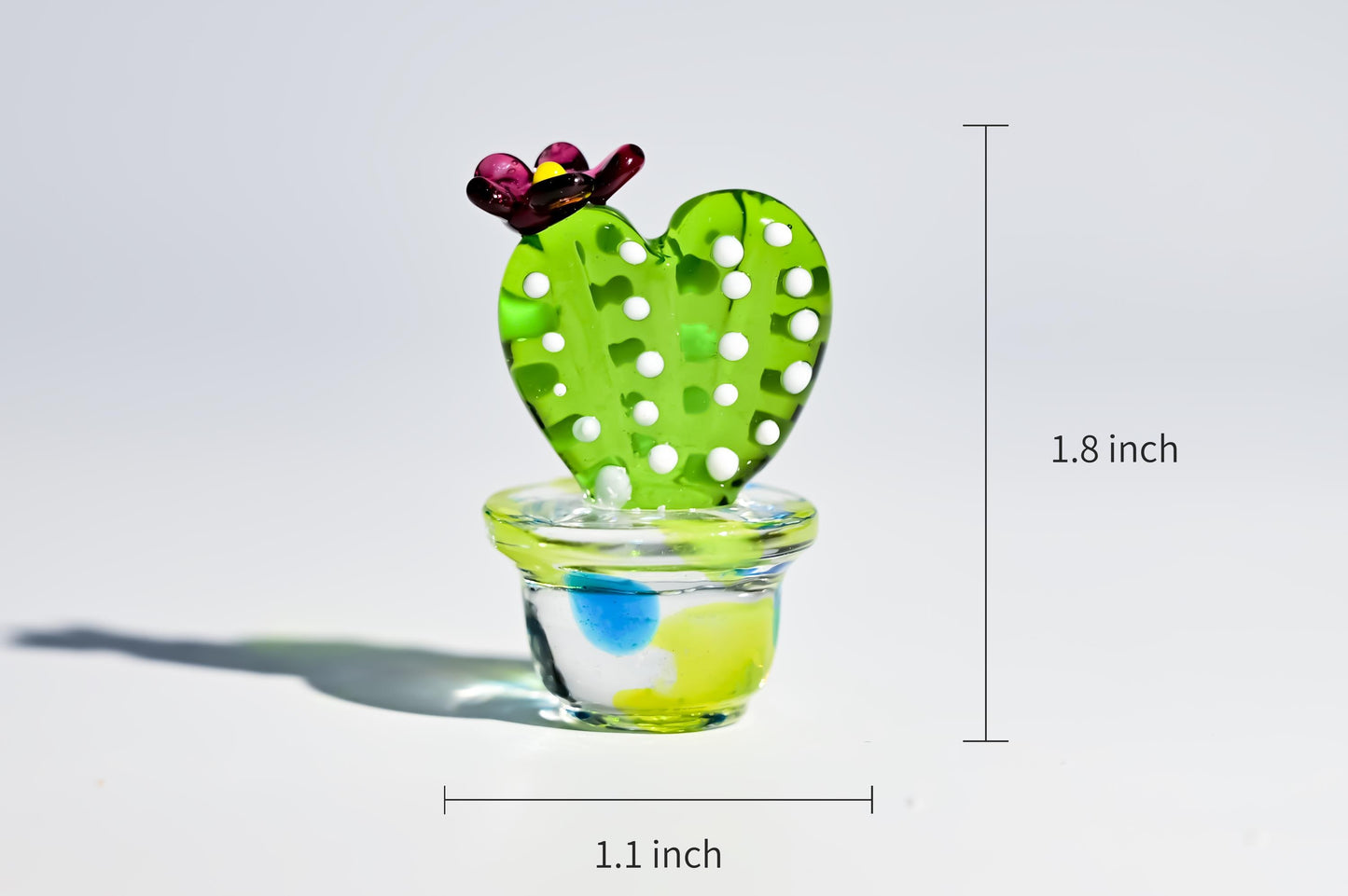 Mini Glass Cactus, Handmade Glass Succulent, Glass Desk Decor, Cute Potted Plant, Unique Home Decoration, Gift for Mom, Gift for Plant Lover