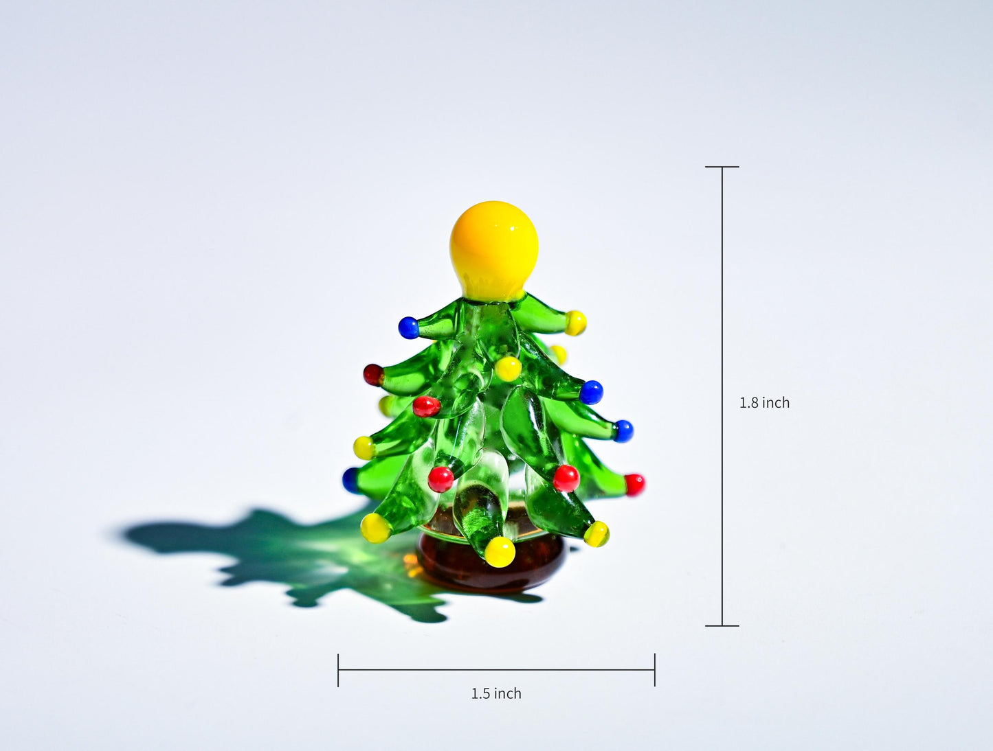 Handmade Glass Christmas Tree, Mini Holiday Figurine