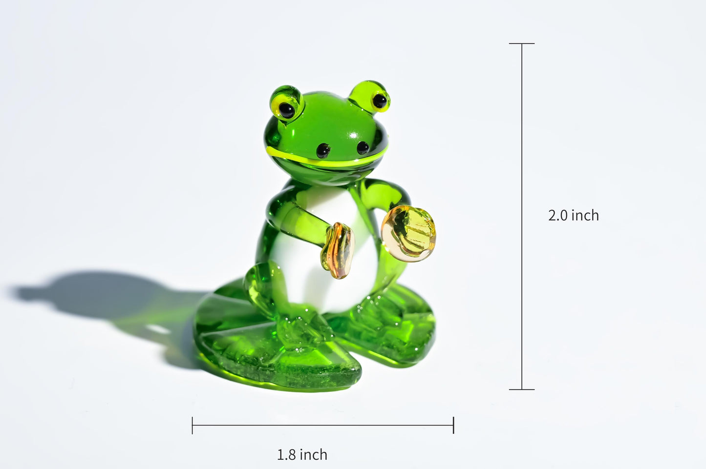 Handcrafted Glass Frog Sculpture, Handmade Glass Frog | Frog Figurine | Blown Glass Animal Ornament | Cute Desk Decor | Gift for Frog Lovers